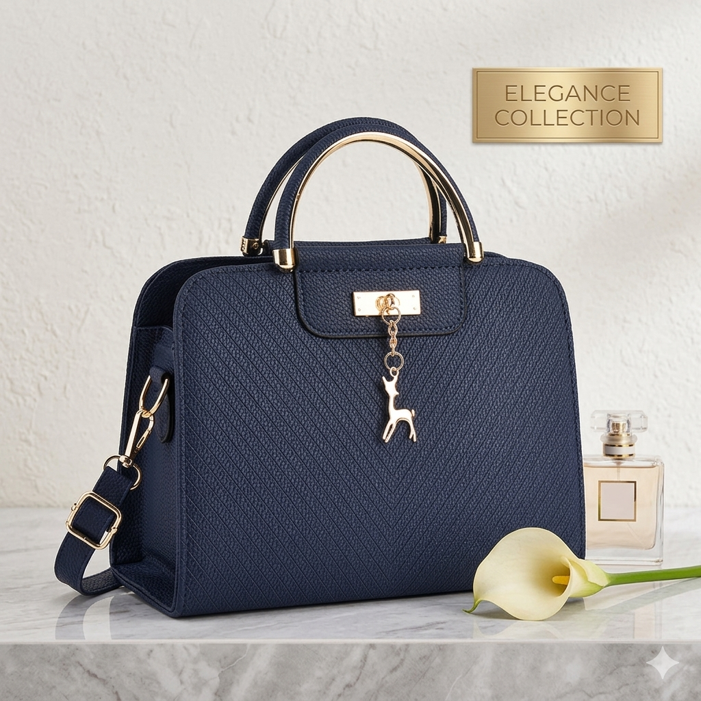 K-Style Shoulder Crossbody Bag-Navy Blue