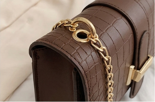 Stone Pattern Crossbody Women Shoulder's Bag-Brown