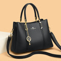 Laoman kangaroo Womens Large Capacity Leather Bag-Black