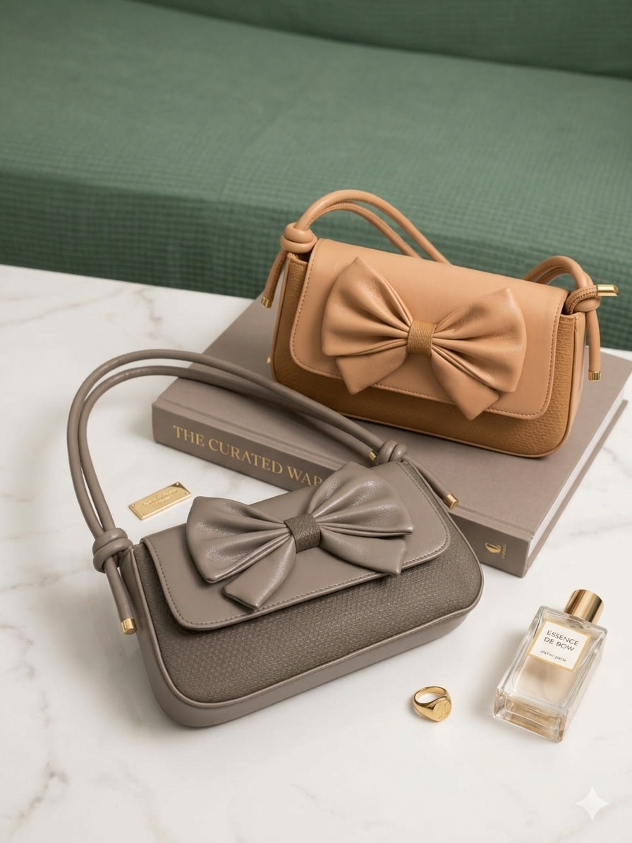 Underarm X-French Flower Stick Bag-Brown
