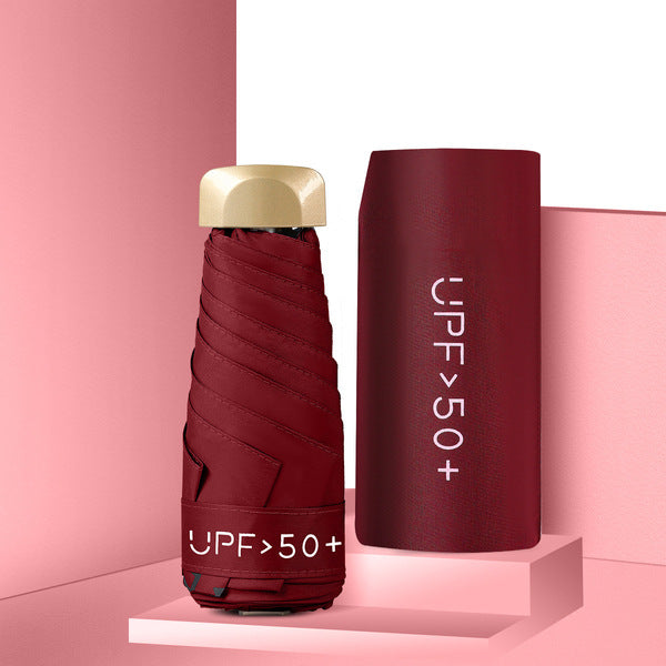 Ultra Light Foldable Mini Umbrella-Wine Red