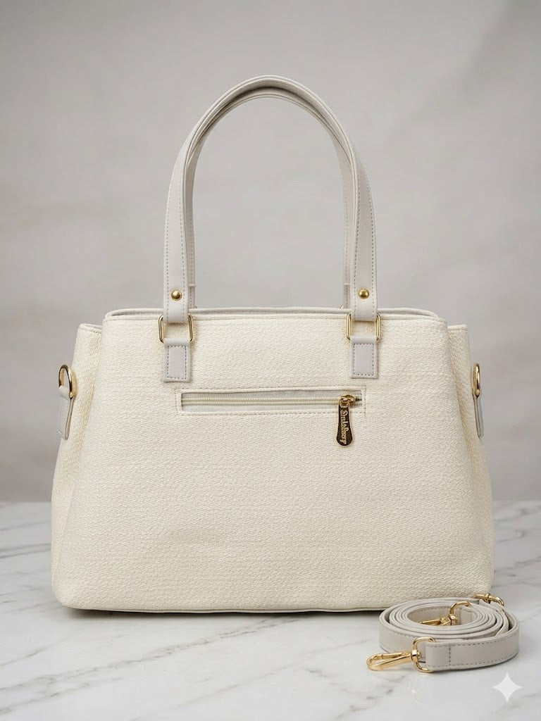 Golden White Shoulder Crossbody Hand Bag