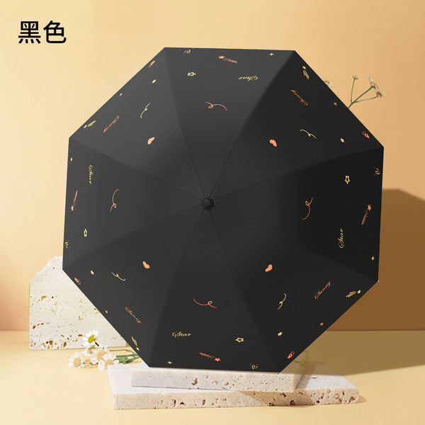 Women Parasol – Outdoor Sun &amp; Rain Protection Umbrella-Elegent Black