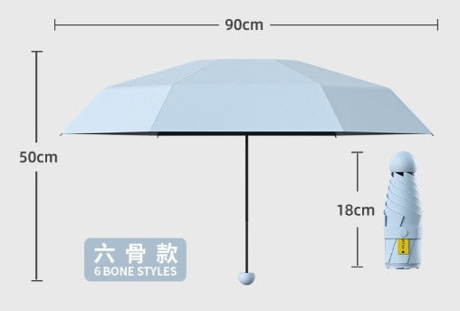 Shetica Pocket Capsule Umbrella-Starry Night Black