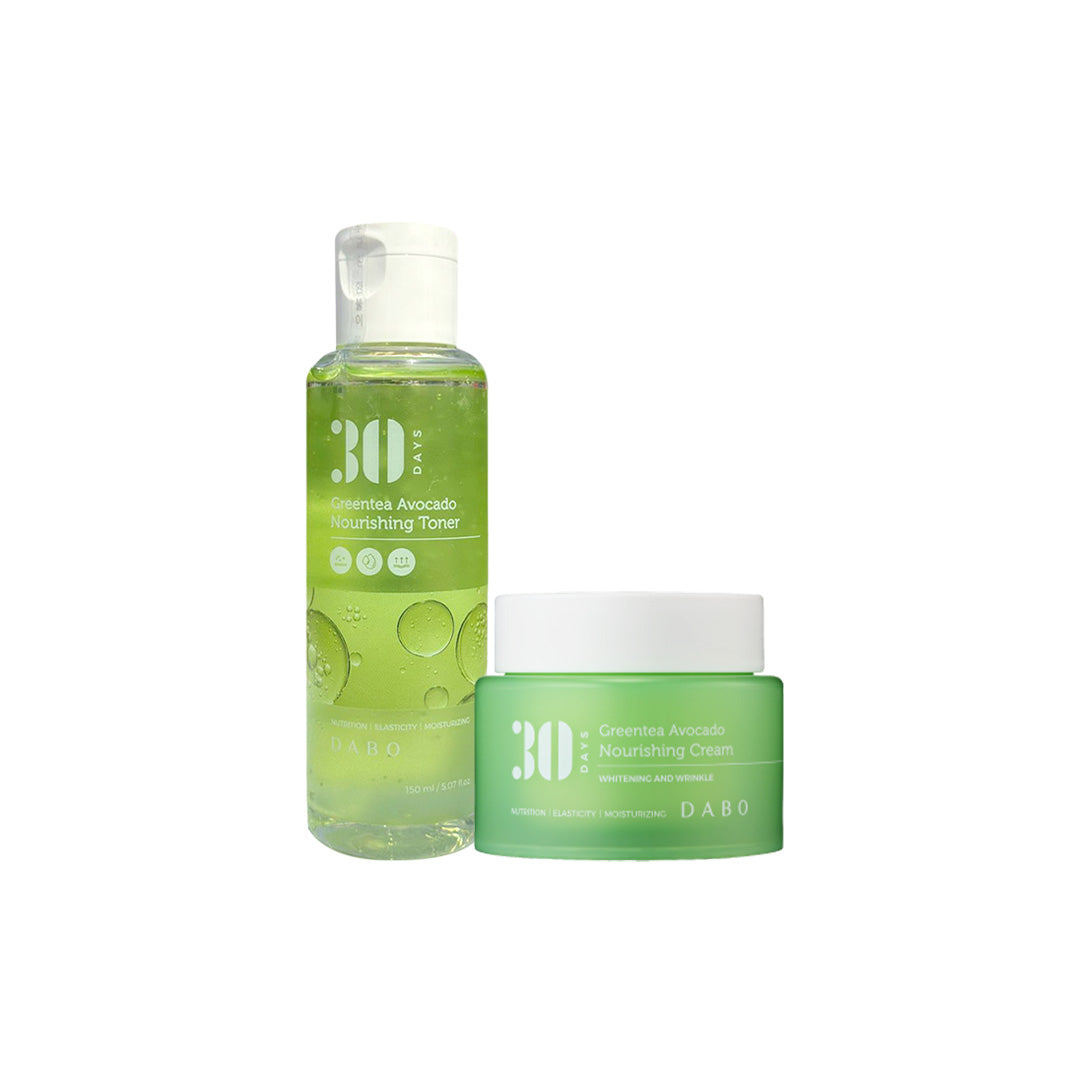 Dabo 30 Days Greentea Avocado Nourishing Toner 150ml & Cream – Combo