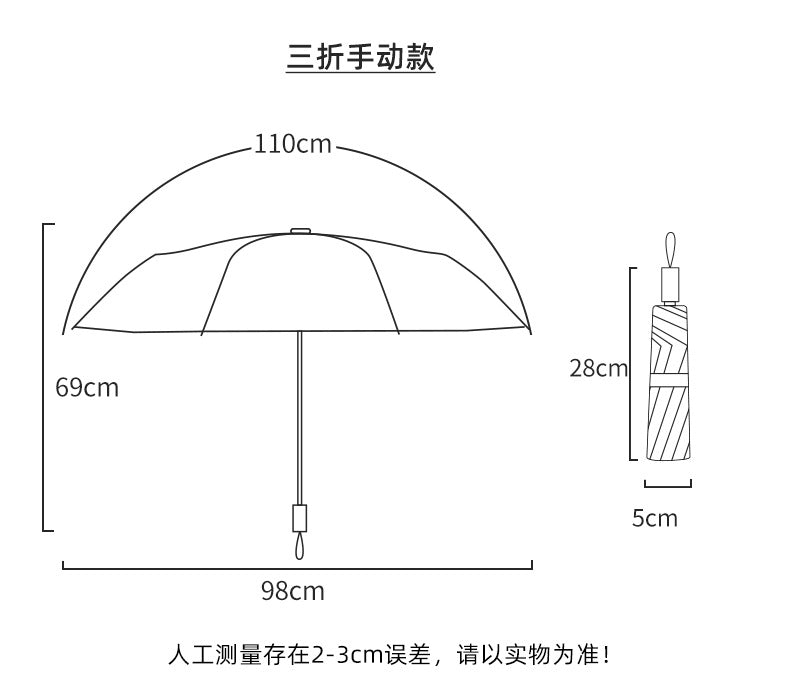 Buerxiang Oil Painted Automatic UV Protection Sun & Rain Umbrella-Green Flowers