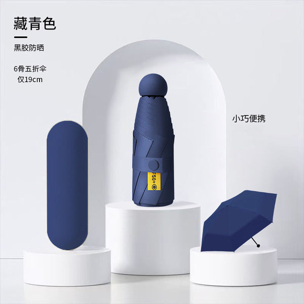 Shetica Pocket Capsule Umbrella-Starry Night Black-Navy Blue