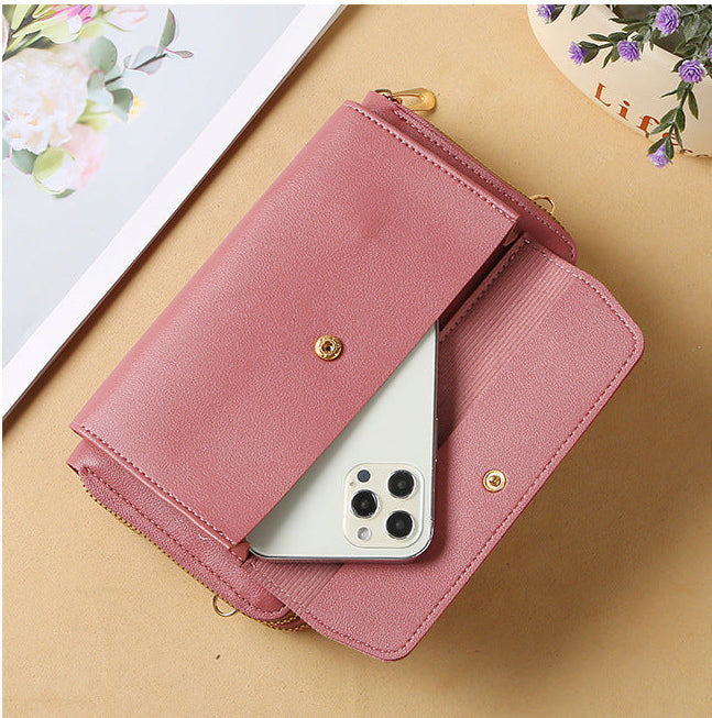 Solid Color Crossbody Hand Purse-Pink