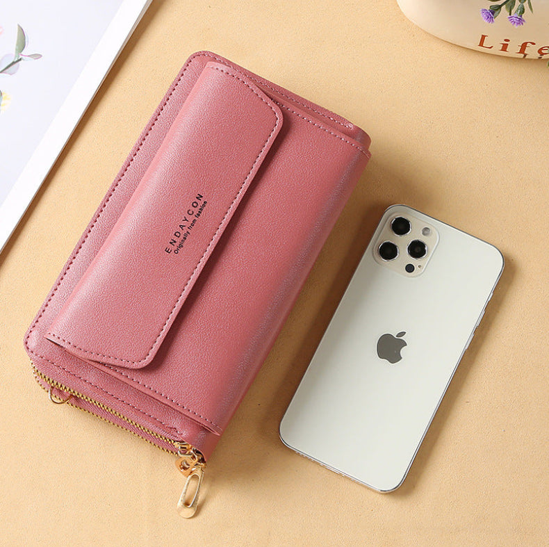 Solid Color Crossbody Hand Purse-Pink
