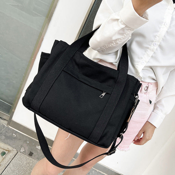 Multifunctional Canvas Hand Bag-Black