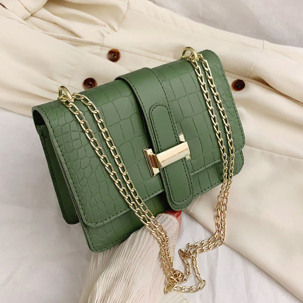 Stone Pattern Crossbody Women Shoulder's Bag-Green