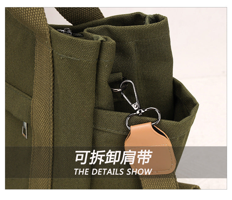 Multifunctional Canvas Hand Bag-Brown
