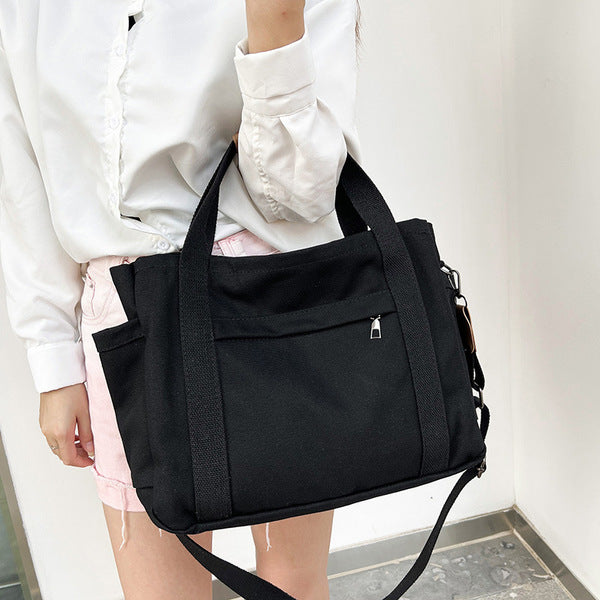 Multifunctional Canvas Hand Bag-Black