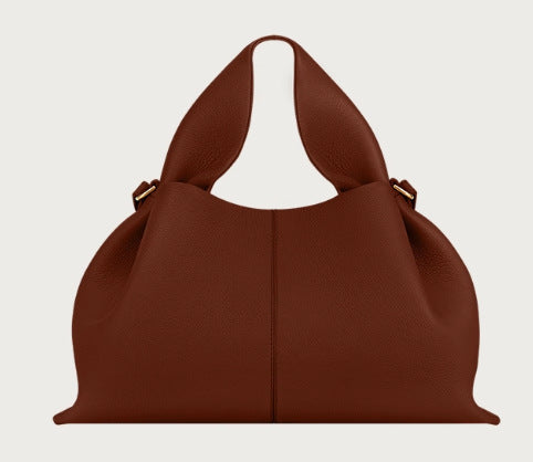 Polene Cloud Hand Bag Genuine Leather-Maroon Trumpet