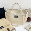 Canvas Crossbody Shoulder Bag for Female Students-Off White