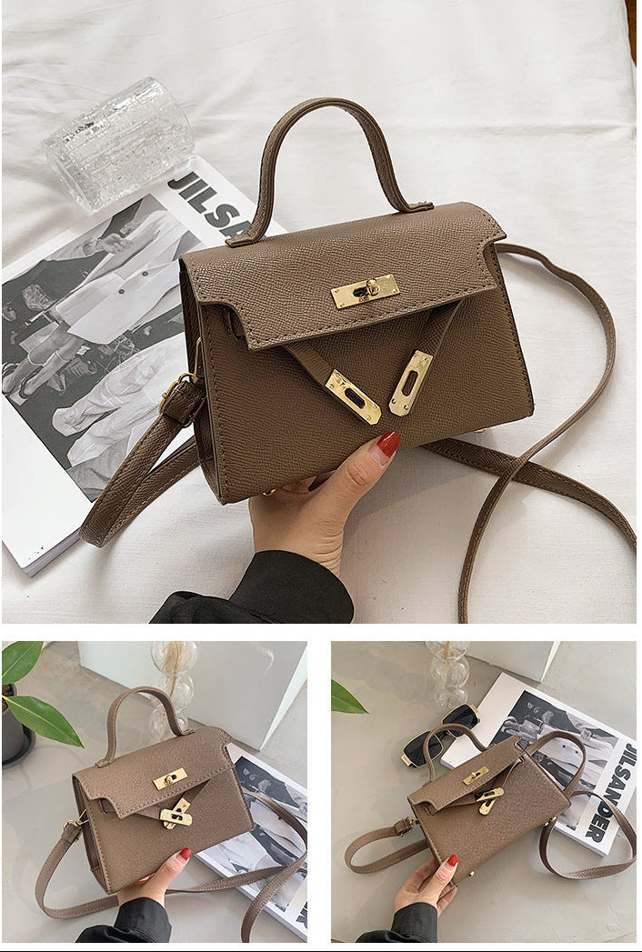 Versatile Retro Fashionable Kelly Bag-Dark Khaki