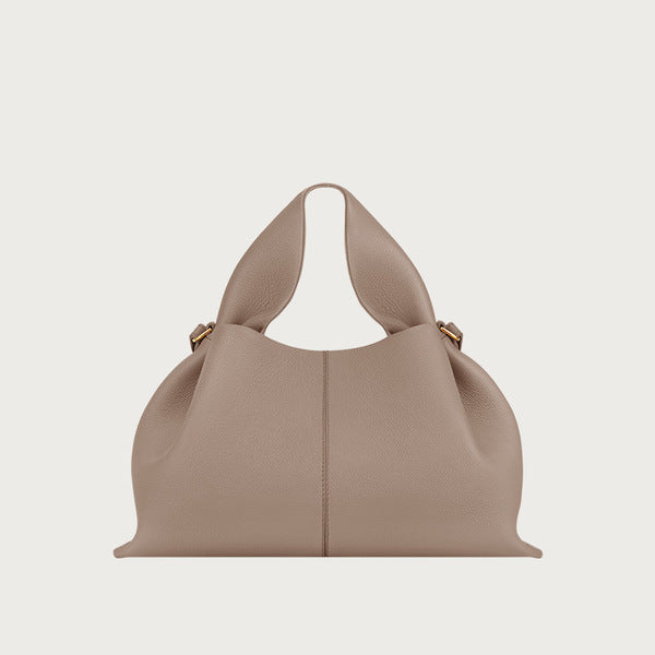 Polene Cloud Hand Bag Genuine Leather-Grey