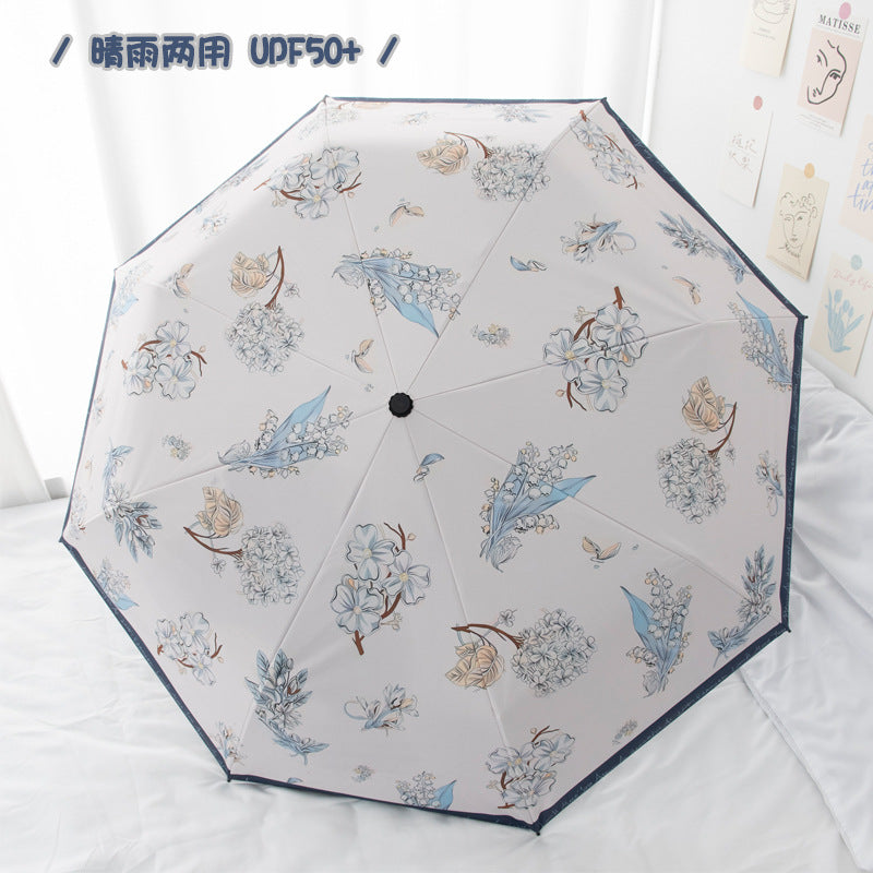 Buerxiang Oil Painted Automatic UV Protection Sun & Rain Umbrella-Suzuki