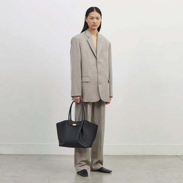 Demellier Wing Bag – Genuine Leather-Grey-Medium