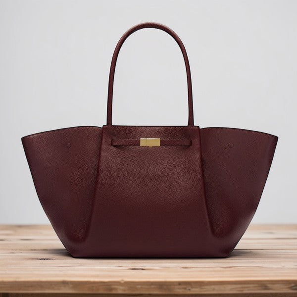 Demellier Wing Bag – Genuine Leather-Burgundy-Medium