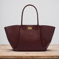 Demellier Wing Bag – Genuine Leather-Burgundy-Medium