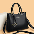 Laoman kangaroo Womens Large Capacity Leather Bag-Black
