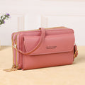 Solid Color Crossbody Hand Purse-Pink
