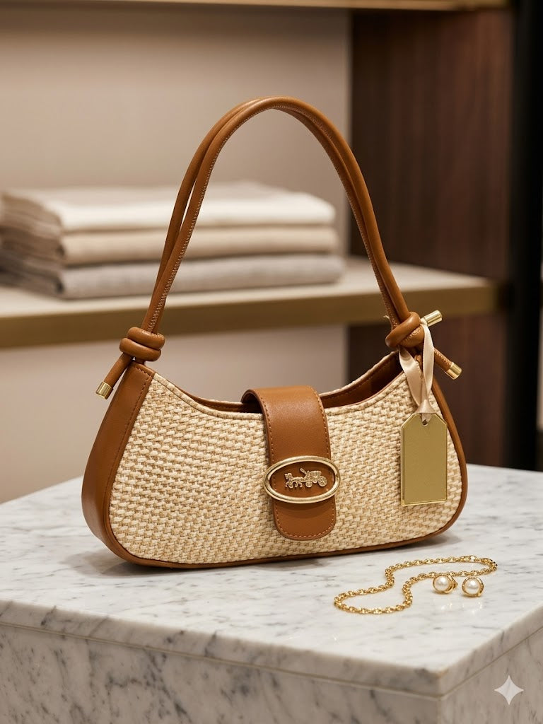 Underarm X-French Stick Bag-Brown