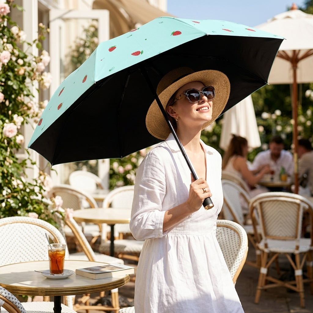 Sunny or Rainy Creative Sun Umbrella-Strawberry Lake Green