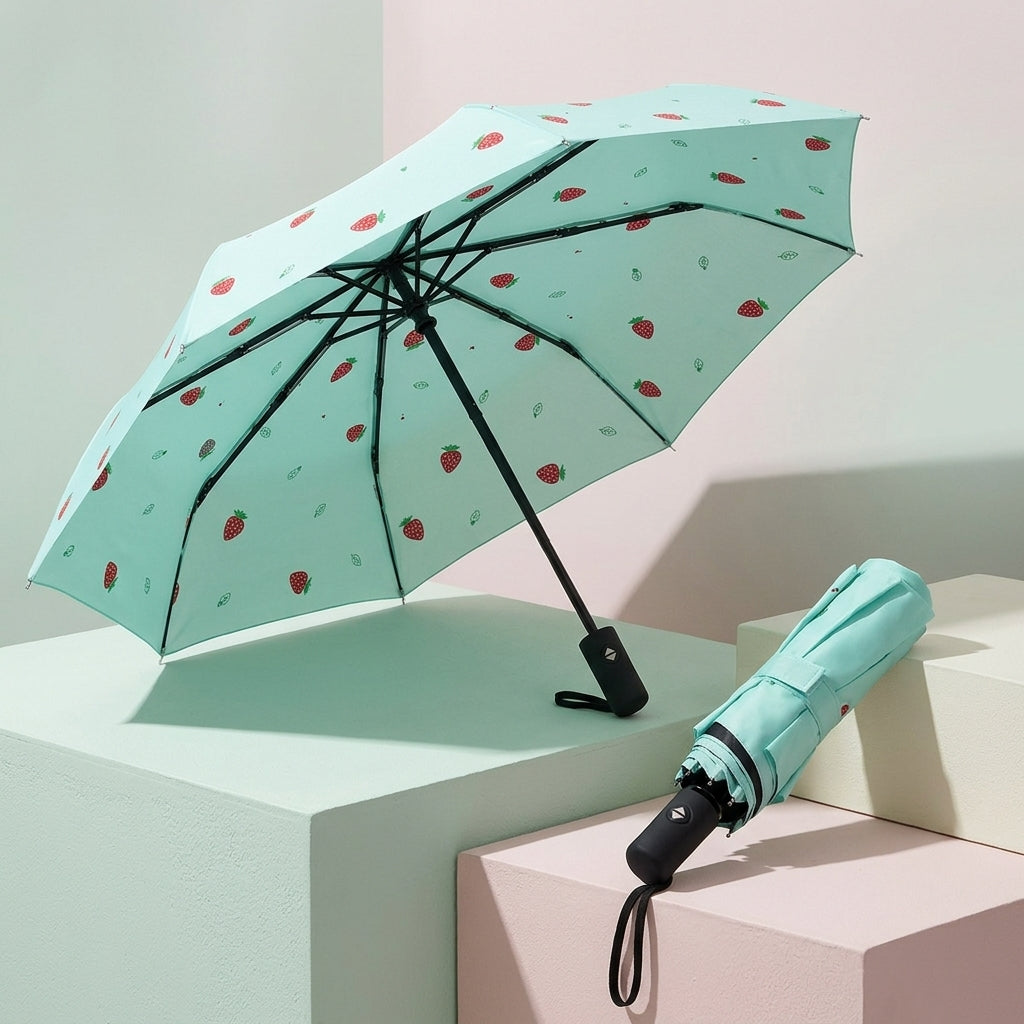 Sunny or Rainy Creative Sun Umbrella-Strawberry Lake Green