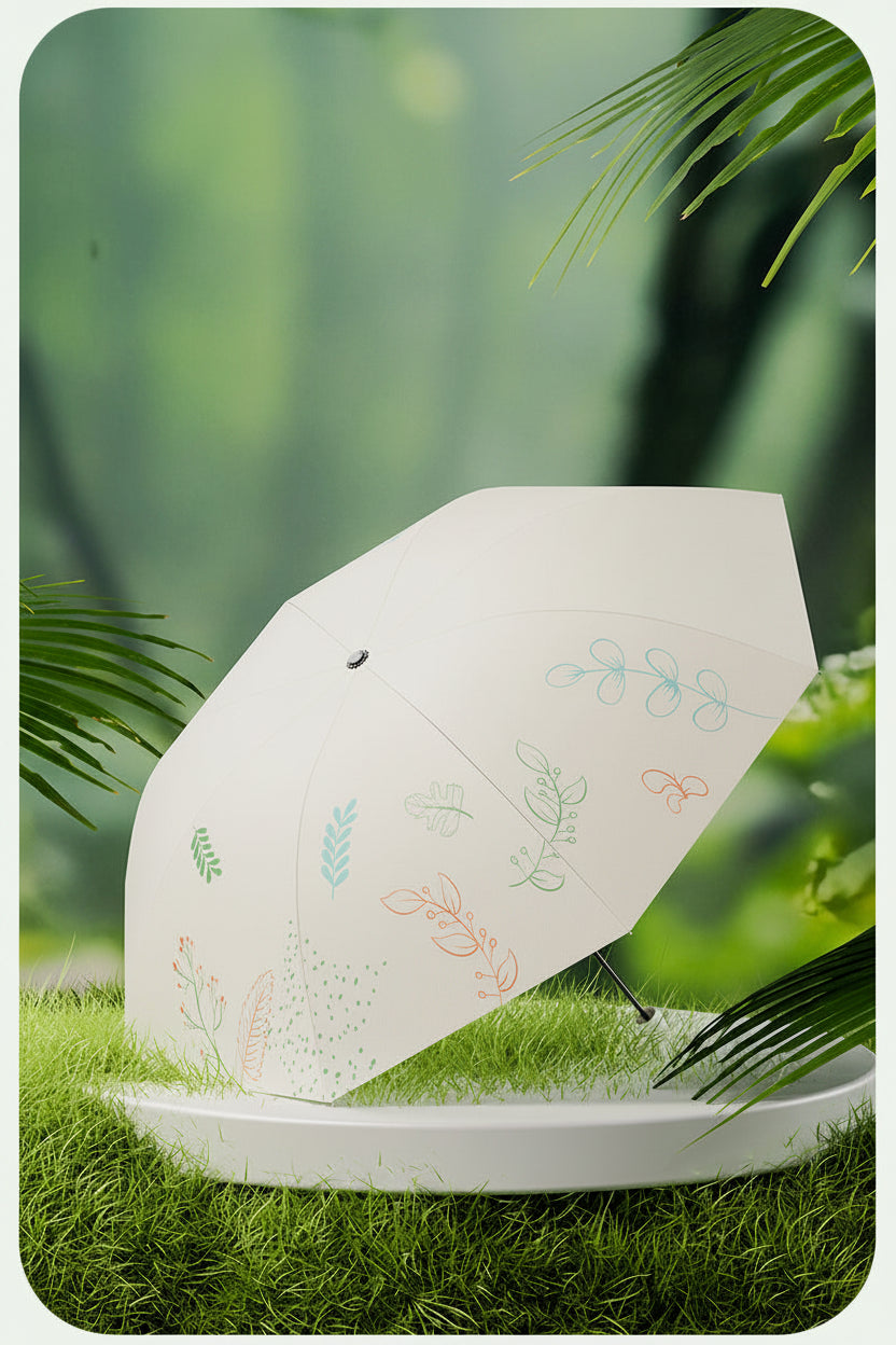 Women Parasol – Outdoor Sun &amp; Rain Protection Umbrella-Elegent Black