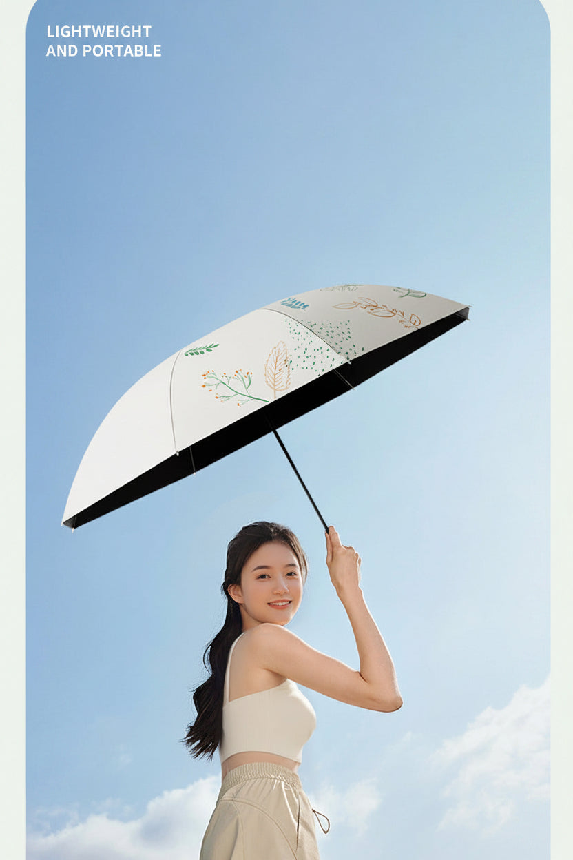 Women Parasol – Outdoor Sun &amp; Rain Protection Umbrella-Elegent Black