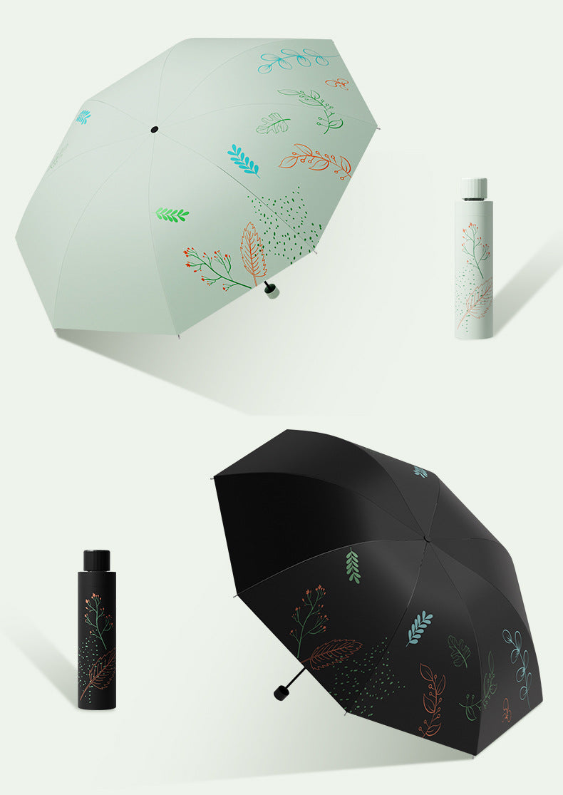 Women Parasol – Outdoor Sun &amp; Rain Protection Umbrella-Elegent Black